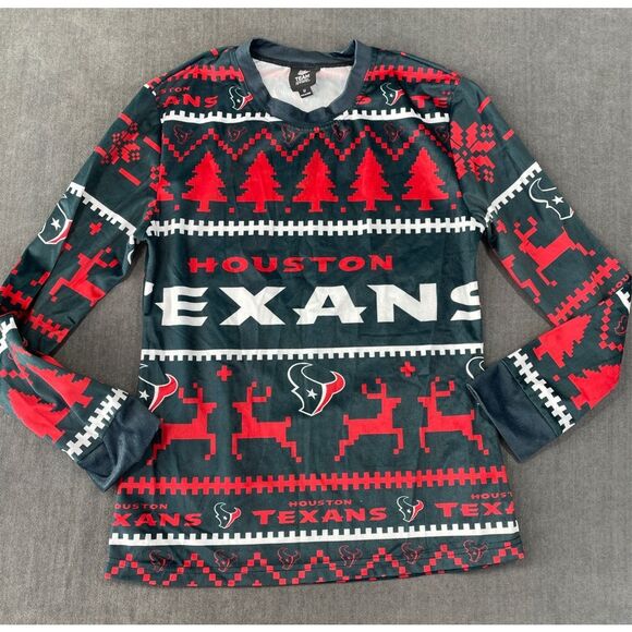 Houston Texans Pajama Set Mens M Navy Red NFL Football Fan Christmas‎ Lounge PJs - Picture 2 of 10
